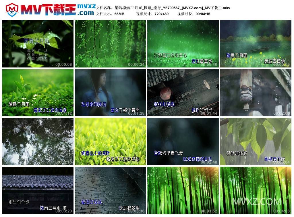 梁鸽-陇南三月雨_国语_流行_YE700567